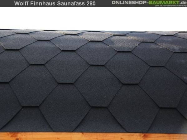 Wolff Finnhaus Saunafass 400 de luxe montiert DS schwarz