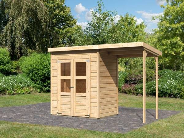 Karibu Gerätehaus Merseburg 2 SET mit Anbaudach Karibu Gerätehaus Merseburg 2 SET mit Anbaudach