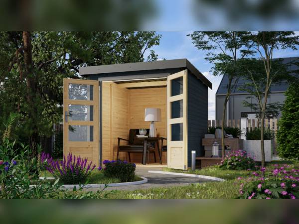 Karibu Hybrid Gartenhaus Jupiter 2 C anthrazit/graualuminium