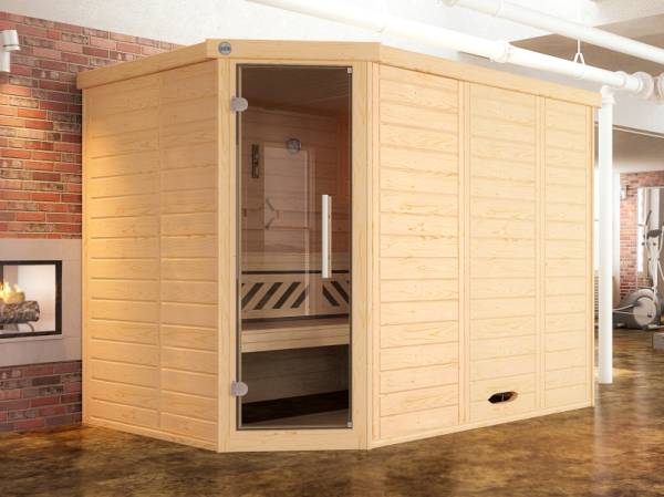 Weka Design-Sauna Kemi Eck 2 GT, inkl. 9 kW Bioofen digitale Steuerung (BioS)