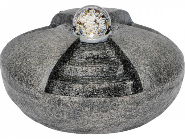 Granimex Kaidan- 3er Treppenkaskade mit Glaskugel (10cm) inkl. LED-Beleuchtung & Pumpe Granimex Kaidan- 3er Treppenkaskade mit Glaskugel (10cm) inkl. LED-Beleuchtung & Pumpe