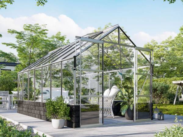 Vitavia Gewächshaus Cassandra 11500 ESG 3 mm Alu eloxiert, inkl. Sockelmauer Basalt Vitavia Gewächshaus Cassandra 11500 ESG 3 mm Alu eloxiert, inkl. Sockelmauer Basalt