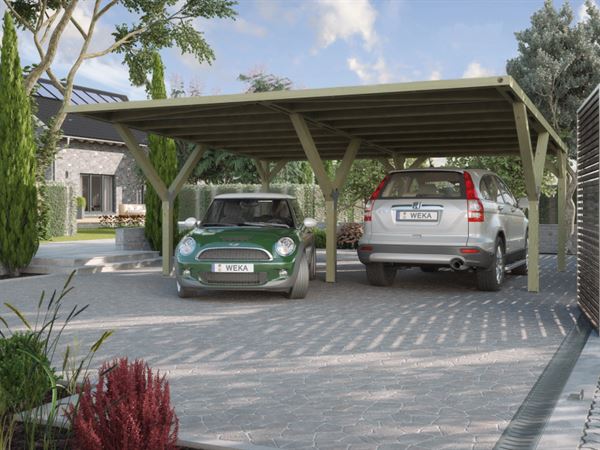 Weka Y-Doppelcarport ohne Dachplatten Weka Y-Doppelcarport ohne Dachplatten