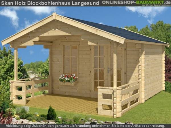 Skan Holz Blockbohlenhaus Langesund Größe 2, 340 x 300 cm