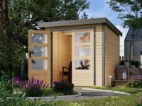 Karibu Hybrid Gartenhaus Jupiter 2 A naturbelassen/graualuminium