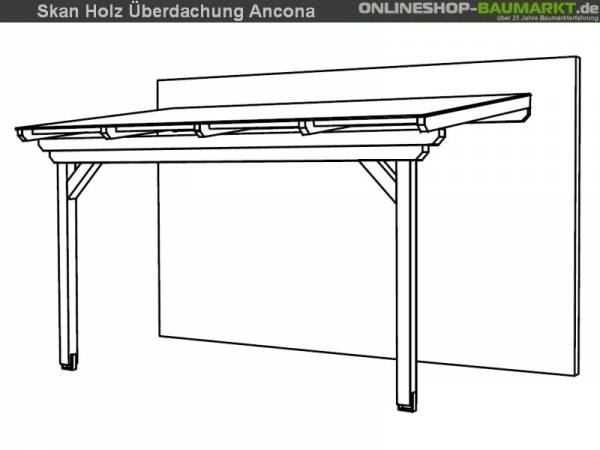 Skan Holz Terrassenüberdachung Ancona 434 x 250 cm Leimholz Skan Holz Terrassenüberdachung Ancona 434 x 250 cm Leimholz