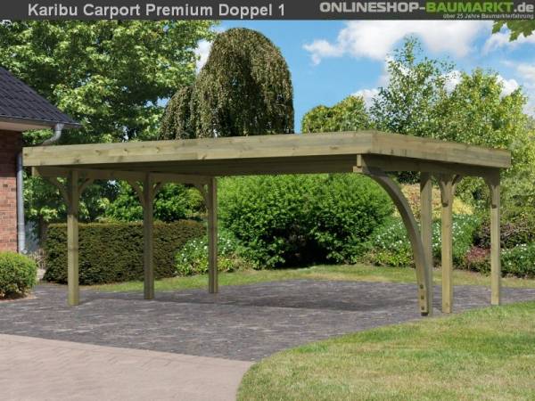 Karibu Carport Premium Doppel 1 mit 1 Einfahrtsbogen kdi Karibu Carport Premium Doppel 1 mit 1 Einfahrtsbogen kdi