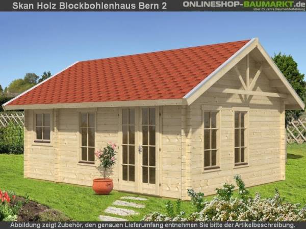 Skan Holz Blockbohlenhaus Bern 2 45plus, 560 x 420 cm Skan Holz Blockbohlenhaus Bern 2 45plus, 560 x 420 cm